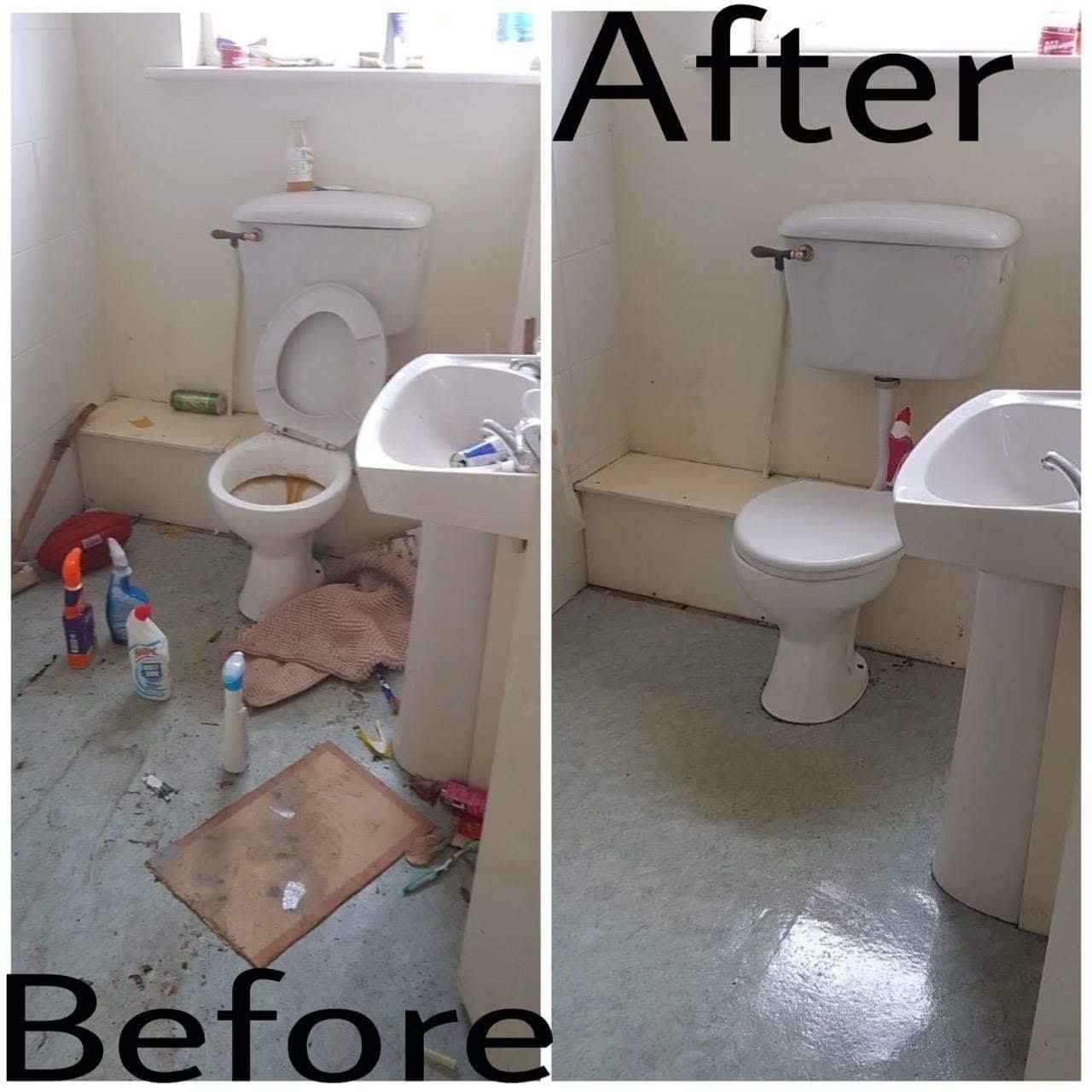 An image showing a bathroom we cleaned before and after