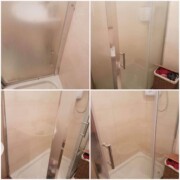 An image showing a shower we cleaned before and after