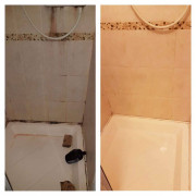 An image showing a shower we cleaned before and after