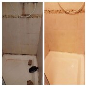 An image showing a shower we cleaned before and after