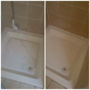 An image showing a shower we cleaned before and after