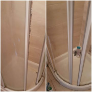 An image showing a shower we cleaned before and after